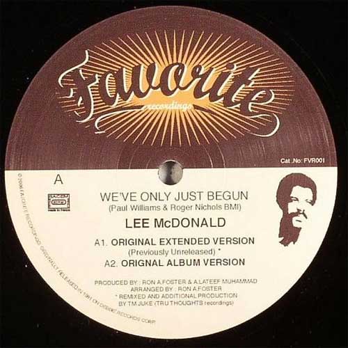 Lee McDonald - "We've Only Just Begun"